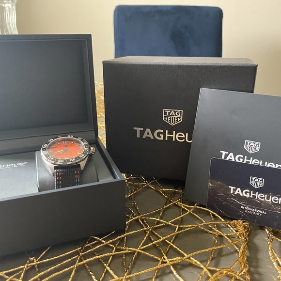 Tag Heuer Orange Dial Watch with Black Strap - Picture 3 of 6